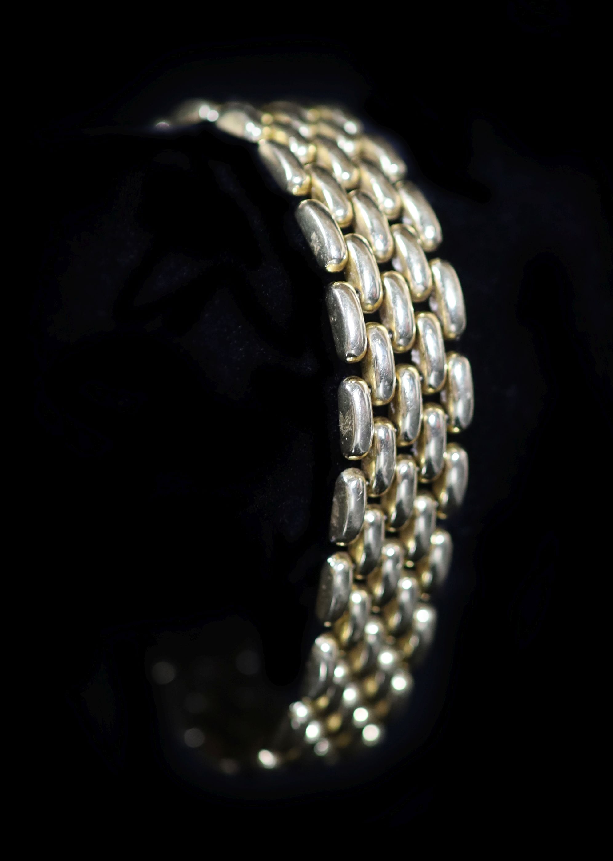 An Italian 18ct gold brick link bracelet,